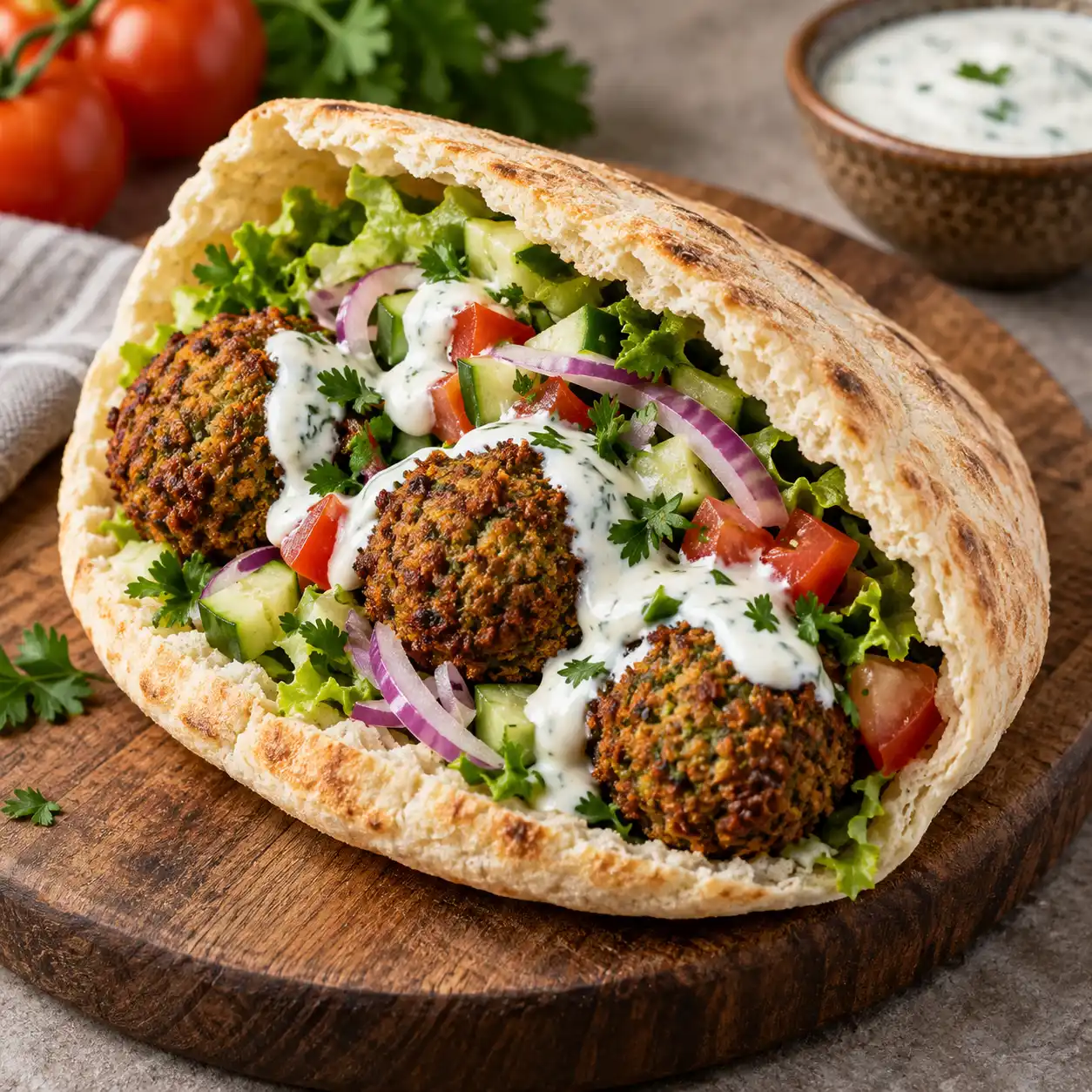 Falafel-Tasche – KI-generiertes Demobild
