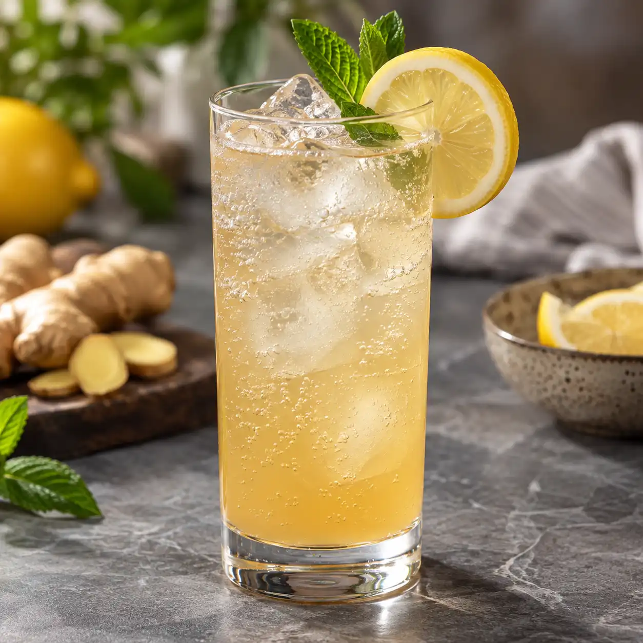 Ginger Fizz – Ingwer, Zitrone und Tonic · alkoholfrei